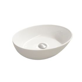 Britton Oval Countertop Basin 450 x 305mm 0TH Gloss White