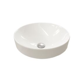 Britton Semi-inset thin Countertop Basin 400mm 0TH Gloss White