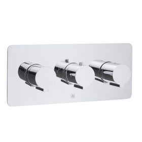 Just Taps Curve Thermostatic Concealed 2 Outlet Shower Valve, Horizontal