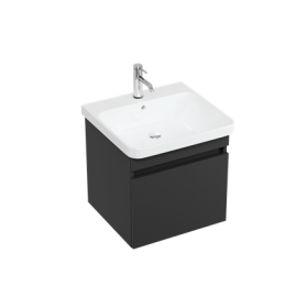Britton Dalston 500mm Unit Matt Grey with 1 Tap Hole Basin White