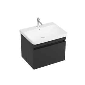Britton Dalston 600mm Unit Matt Grey with 1 Tap Hole Basin White