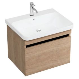 Britton Dalston 600mm Unit Golden Oak with 1 Tap Hole Basin White