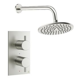 Crosswater Design Shower Set 1 200mm Brushed Nickel