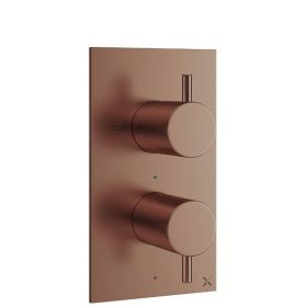 Crosswater MPRO 1 Outlet 2 Handle Thermostatic Shower Valve Brushed Bronze