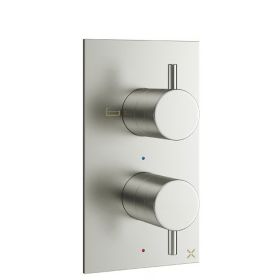 Crosswater MPRO 1 Outlet 2 Handle Thermostatic Shower Valve Brushed Nickel