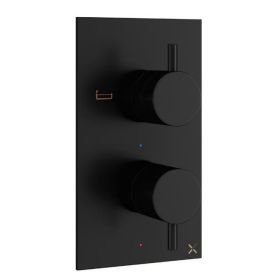 Crosswater MPRO 1 Outlet 2 Handle Thermostatic Shower Valve Matt Black