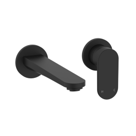 Crosswater Drift Matt Black 2 Hole Basin Set Wall Mounted