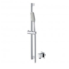 Abacus Emotion Rectangle Handshower - Riser Rail - 1.6m Hose - Square Wall Outlet Chrome