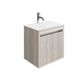 Crosswater Flute 470 Wall Hung drawer Unit with Ice White Glass Basin