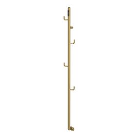 Just Taps FLO electric Towel Rail with hooks Brushed Brass