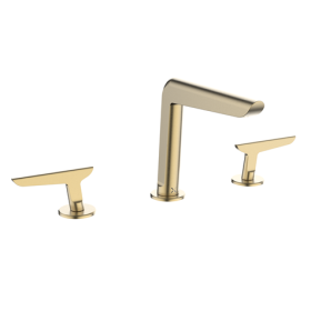 Crosswater Brushed Brass Foile Basin 3Hole Set Deck Mounted
