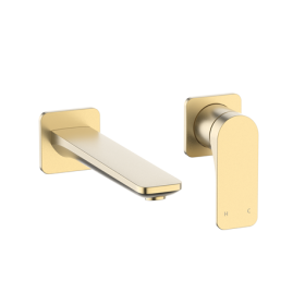 Crosswater Fuse Brushed Brass 2 Hole Basin Set Wall Mounted