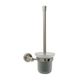 Just Taps Grosvenor wall mounted Toilet brush frosted glass Nickel