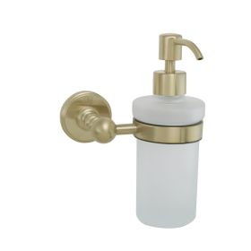 Just Taps Grosvenor Soap dispenser frosted glass Brushed Brass