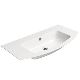 GSI Pura 1020 x 520mm Curved 1 Tap Hole Basin White