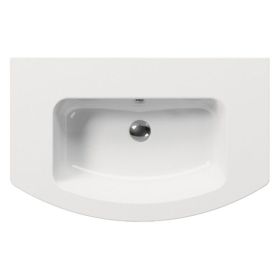 GSI Pura 820 x 490mm Curved Wall Hung No Tap Hole Basin White