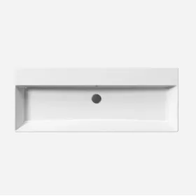 GSI Kube X 120x47 Wall Mounted 1 Tap Hole Basin Gloss White
