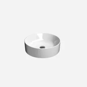 GSI Kube X 45 Round Countertop No Tap Hole Basin Gloss White