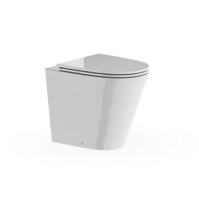 Britton Round Back To Wall Pan Rimless Inc Seat And Fixings Gloss White