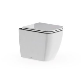 Britton Square Back To Wall Pan Rimless Inc Seat And Fixings Gloss White