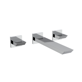 Crosswater LIMIT Chrome Basin 3 Hole Set Wall Mounted