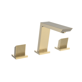 Crosswater LIMIT Brushed Brass Basin 3 Hole Set Deck Mounted