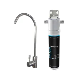 Monarch MA12CH Drinking Water Filter System Fittings + 3/8 Filter Tubing + Tap 