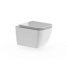 Crosswater Mada Square Wall Hung Pan Rimless Inc Seat And Fixings