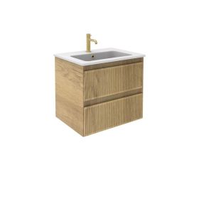 Saneux MONUMENT 60cm 2 Drawer Wall Mounted Unit - Portland Oak
