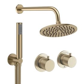 Crosswater Module Shower Set 1 Brushed Brass 200mm