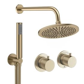 Crosswater Module Shower Set 1 Brushed Brass 300mm