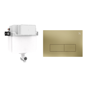 Crosswater MPRO Stainless Steel Cistern Set 1 Brushed Brass