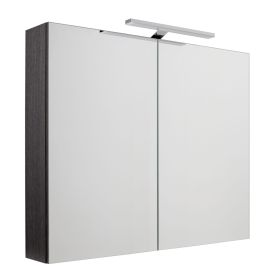 Just Taps Mirror Cabinet with Light, 800mm – Black