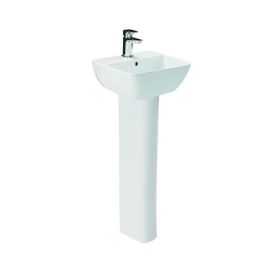 Britton My Home 40cm Basin with full pedestal Gloss White