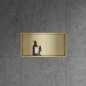 Bath Style Niche Non Lit 600 x 300mm Brushed Brass