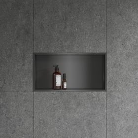 Bath Style Niche Non Lit 600 x 300mm Brushed Gunmetal Black