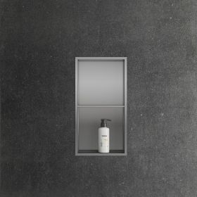 Bath Style Niche Dual Non Lit 600 x 300mm Brushed Steel