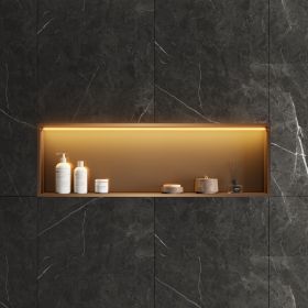 Bath Style Niche With LED Light 1190 x 260mm Brushed Bronze