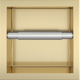 Bath Style Recessed Toilet Roll Holder Brushed Brass