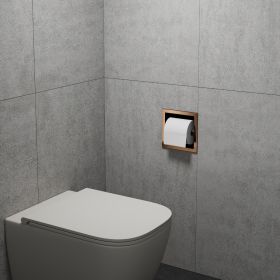 Bath Style Recessed Toilet Roll Holder Brushed Bronze