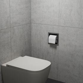 Bath Style Recessed Toilet Roll Holder Brushed Gunmetal Black