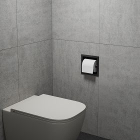 Bath Style Recessed Toilet Roll Holder Matt Black