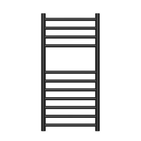 Nova 304 Stainless Steel Heated Towel Rail - 800 x 400mm - Brushed Gunmetal Black 