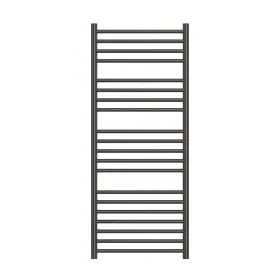 Zen 304 Stainless Steel Heated Towel Rail 1200 x 500mm Brushed Gunmetal Black
