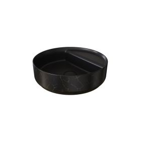 Saneux OXFORD 42cm Countertop Basin 0 Tap Hole - Matt Black with Bronze Vein
