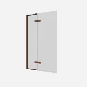 Crosswater Optix 10 Hinged Bath Screen 90° with Inline Panel Brushed Bronze Left Hand