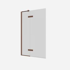 Crosswater Optix 10 Hinged Bath Screen 180° with Inline panel Left Hand Brushed Bronze