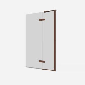 Crosswater Optix 10 Hinged Bath Screen 180° with Inline panel Right Hand Brushed Bronze