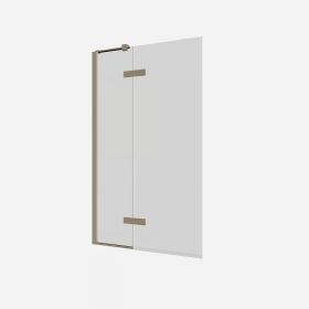 Crosswater Optix 10 Hinged Bath Screen with Inline Panel 180° Left Hand Brushed Brass
