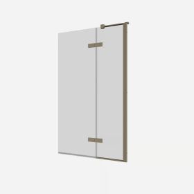 Crosswater Optix Hinged Bath Screen with Inline Panel 180° Right Handed Brushed Brass